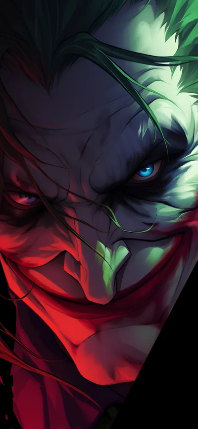 Close-Up Joker With Mismatched Eyes HD Phone Wallpaper
