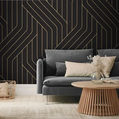 Black and Gold Art Deco Wallpaper