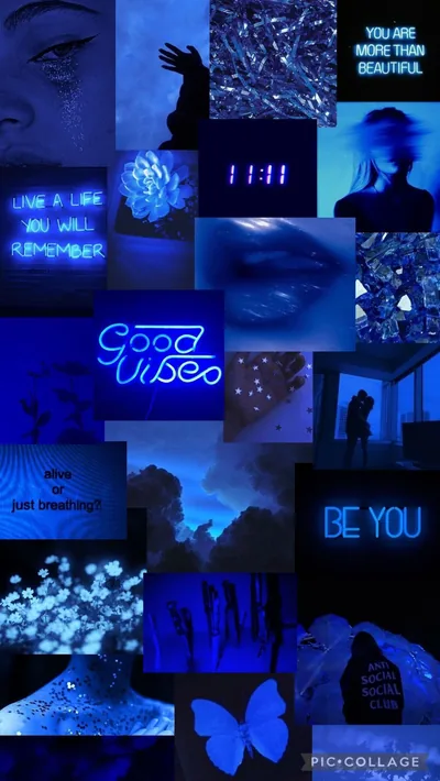 Aesthetic Blue Black Wallpaper and Background