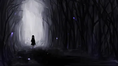 free Black Anime Digital Painting Wallpaper