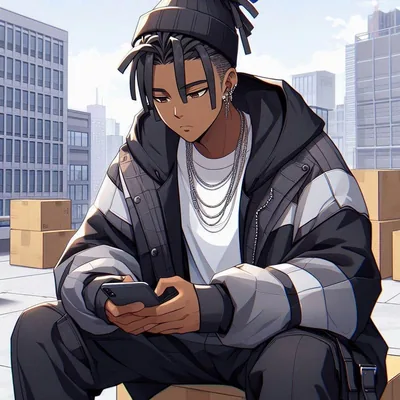 Black Anime Boy Background