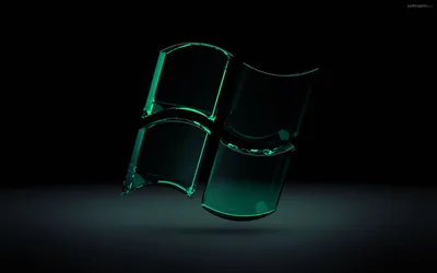 Green Glass Windows Logo in 3D HD Wallpaper