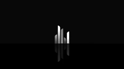 Metal Bars Standing on a Mirror Floor HD Wallpaper