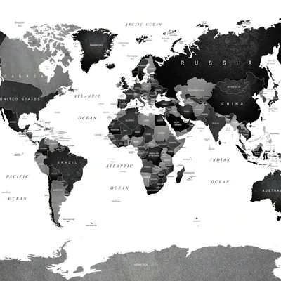 Monochrome Wallpaper 4K, World map, Black and White, 5K