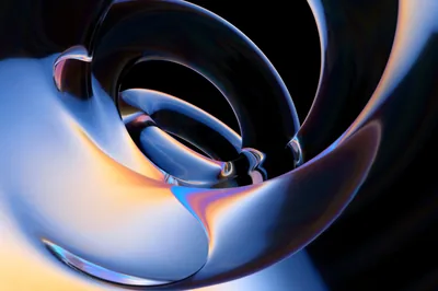 Curved Glass Petals in Blue and Amber HD Wallpaper