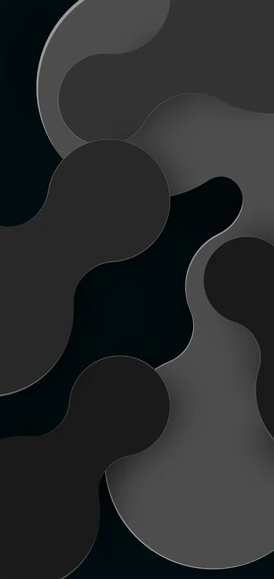 Rounded Blob Shapes in Grey and Black HD Phone Wallpaper