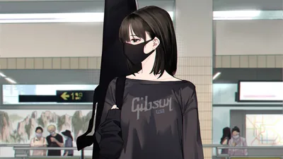 Anime Girl With Mask Wearing Black Dress HD Anime Girl Wallpapers