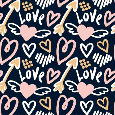 Different shaped heart on black background san valentine s day