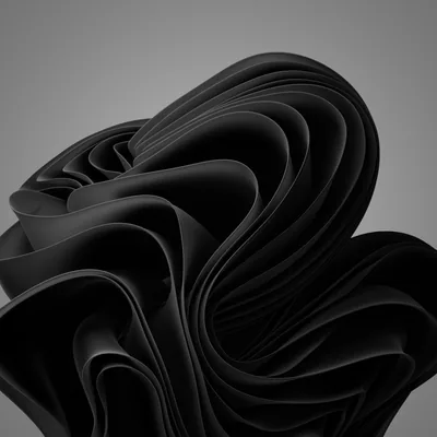 Folded Black Bloom on Grey HD Wallpaper