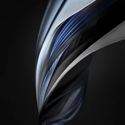 Dark Blue Swirl Ribbon on Charcoal HD Wallpaper