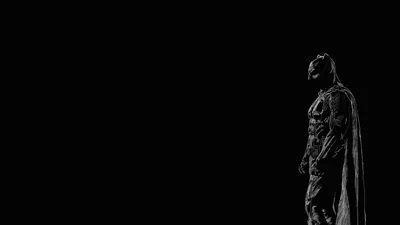 Batman Silhouette Against Pure Black HD Wallpaper