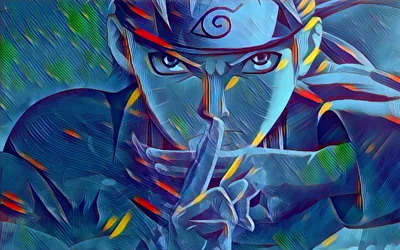Ninja Hushing in Blue Mosaic Art HD Wallpaper
