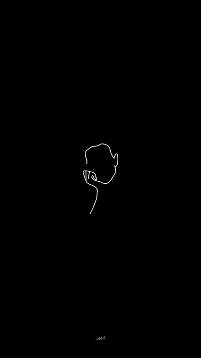 Line Drawing of a Person Shushing HD Phone Wallpaper
