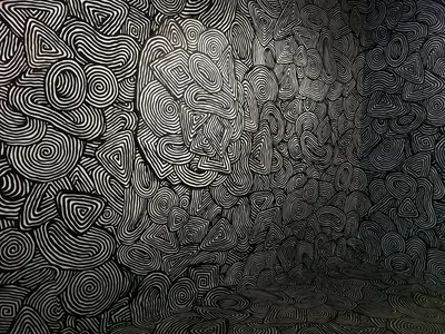 Psychedelic Maze Black & White Artistic HD Wallpaper
