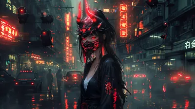Hannya Mask Girl Wallpaper