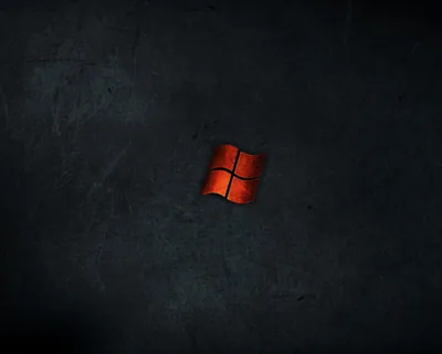 Red Windows Logo on Scratched Metal HD Wallpaper