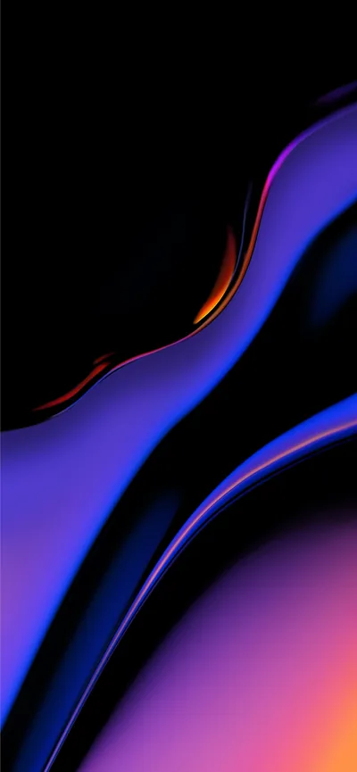 Blue and Orange Liquid Gradient Waves HD Phone Wallpaper