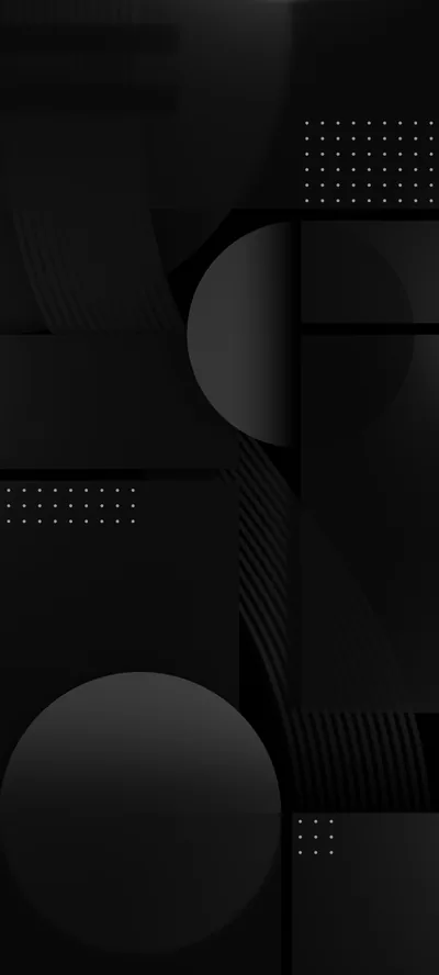 Dark Geometric Circles and Dot Grid HD Phone Wallpaper