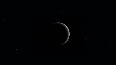 Crescent Planet in Dark Space HD Wallpaper