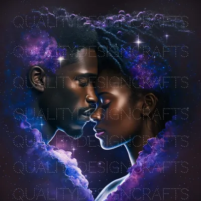 Couple Portrait Inside a Nebula HD Wallpaper