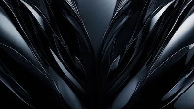 Glossy Black Blades Meeting at the Centre HD Wallpaper