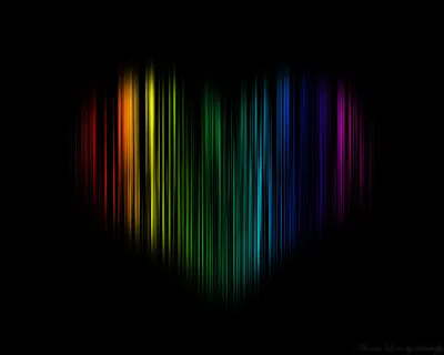 Heart Made of Rainbow Light Streaks HD Wallpaper