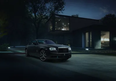 Rolls-Royce Wraith Outside a Modern House at Night HD Wallpaper
