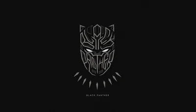 Black Panther Mask in Fine Lines HD Wallpaper
