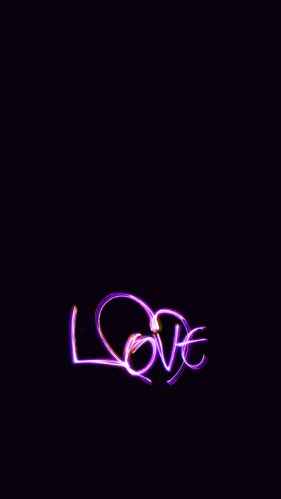 Purple Neon Love Handwriting HD Phone Wallpaper