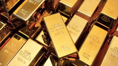 Stacked Gold Bars Close-Up HD Wallpaper