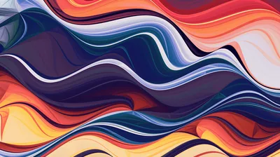 Layered Wave Stripes in Orange and Navy HD Wallpaper