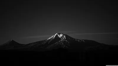 Snow-Capped Mountain in Black and White HD Wallpaper