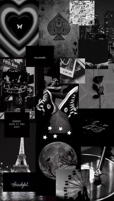 Butterfly and Paris Photo Collage HD Phone Wallpaper