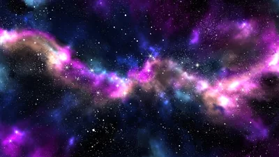 Magenta Nebula River Through Stars HD Wallpaper