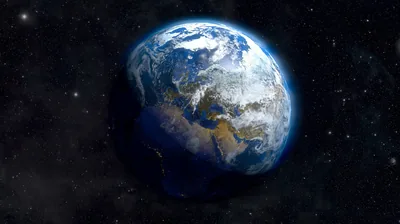 Pale Blue Globe Over a Star Field HD Wallpaper