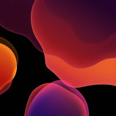 iOS 13 Colour Blobs on Black HD Wallpaper