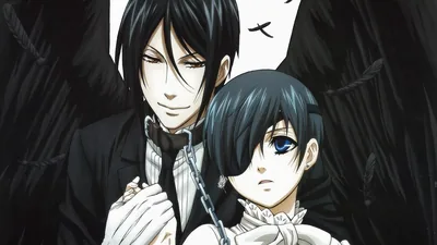 Wallpaper anime, art, Dark Butler, Ciel Phantomhive, Sebastian Michaelis, Black Butler