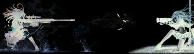 Twin Snipers on an Ultrawide Black Field HD Wallpaper