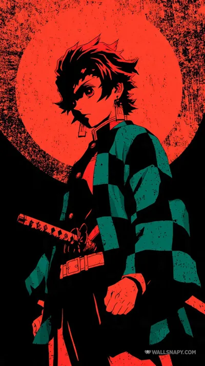 Demon slayer tanjiro minimal hd wallpaper