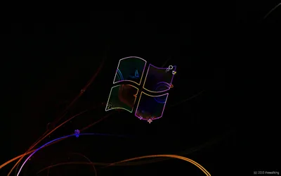 Neon Outline Windows Logo on Black HD Wallpaper