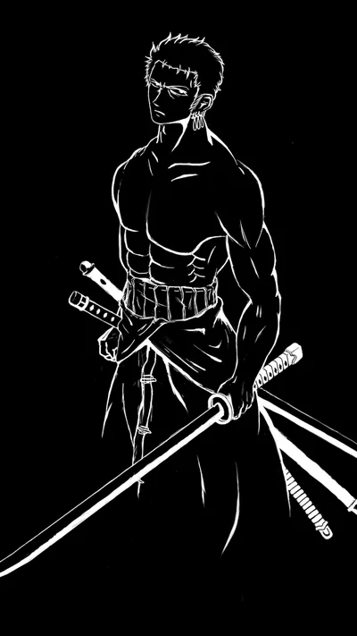 One Piece Mobile Wallpaper Dark Phone Wallpaper Roronoa Zoro, One Piece, Anime, Black