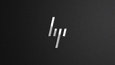 HP Logo on Dark Mesh HD Wallpaper