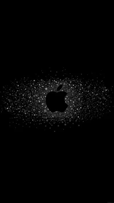 Sparkling Dust Around a Black Apple Logo HD Phone Wallpaper