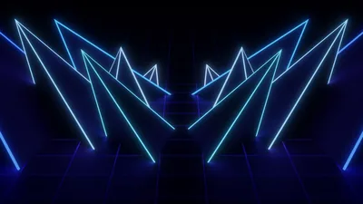 Neon Blue Desktop Wallpaper