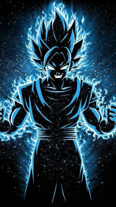 Blue Neon Outline on Black HD Phone Wallpaper
