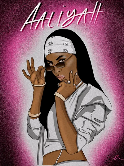 Drawing of Aaliyah I did on my iPad