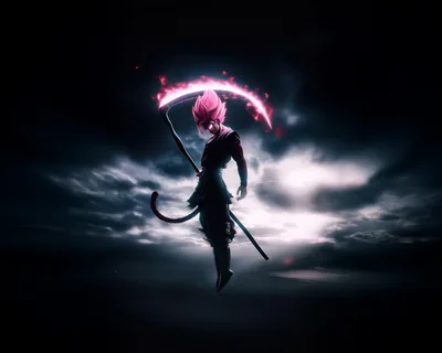 Goku Black with Glowing Pink Scythe HD Wallpaper