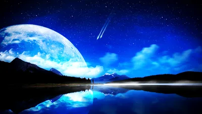 Blue Landscape Moon Wallpapers Blue Landscape Moon