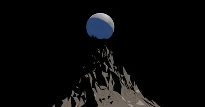Full Moon Behind a Rocky Peak HD Wallpaper