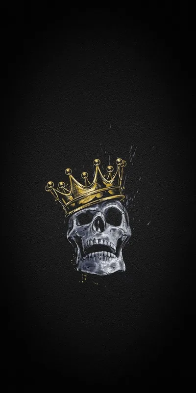 Skull Wearing a Gold Crown HD Phone Wallpaper